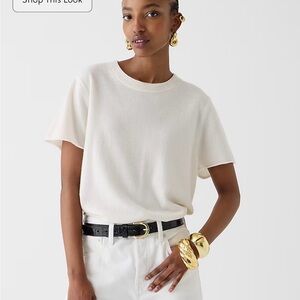 J. Crew Cashmere Relaxed T-Shirt in Snow - NWT